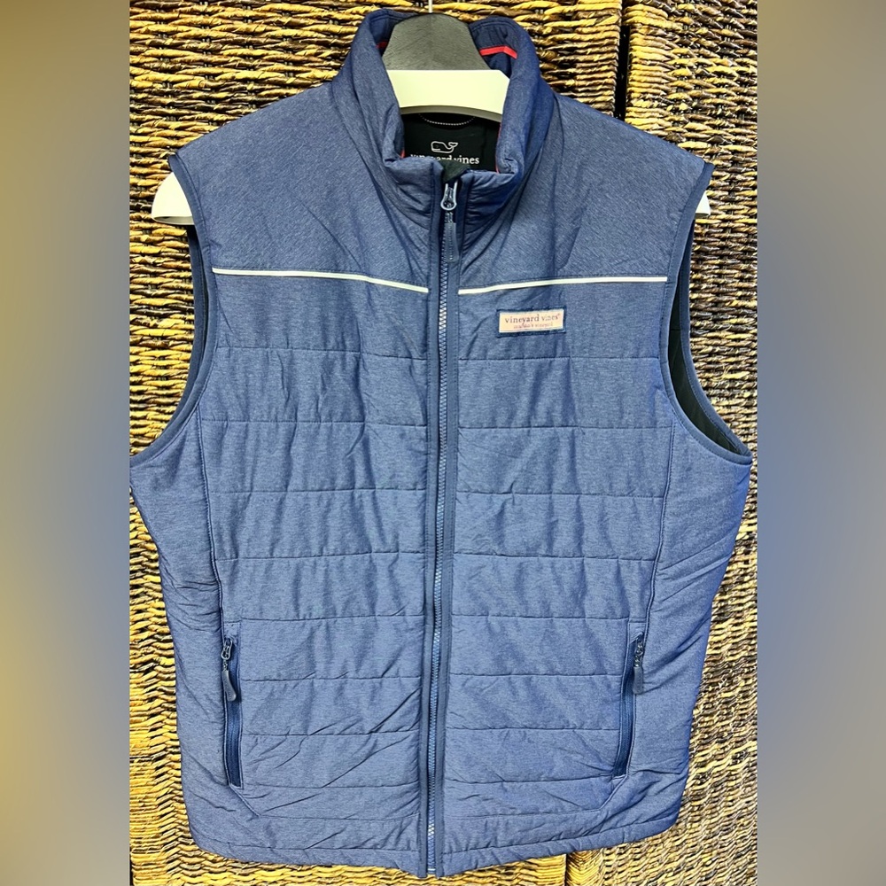 Vineyard Vines Men's Navy Quilted Vest- Performance,‎ Size: Medium